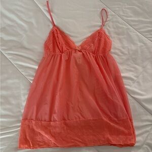 Vintage Victoria's Secret Coral Lace Chemise